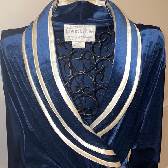 Woman’s Robe Velvet Vintage Cinema Etoile Dressing Gown Women’s Robe sz L Robe - Picture 2 of 16